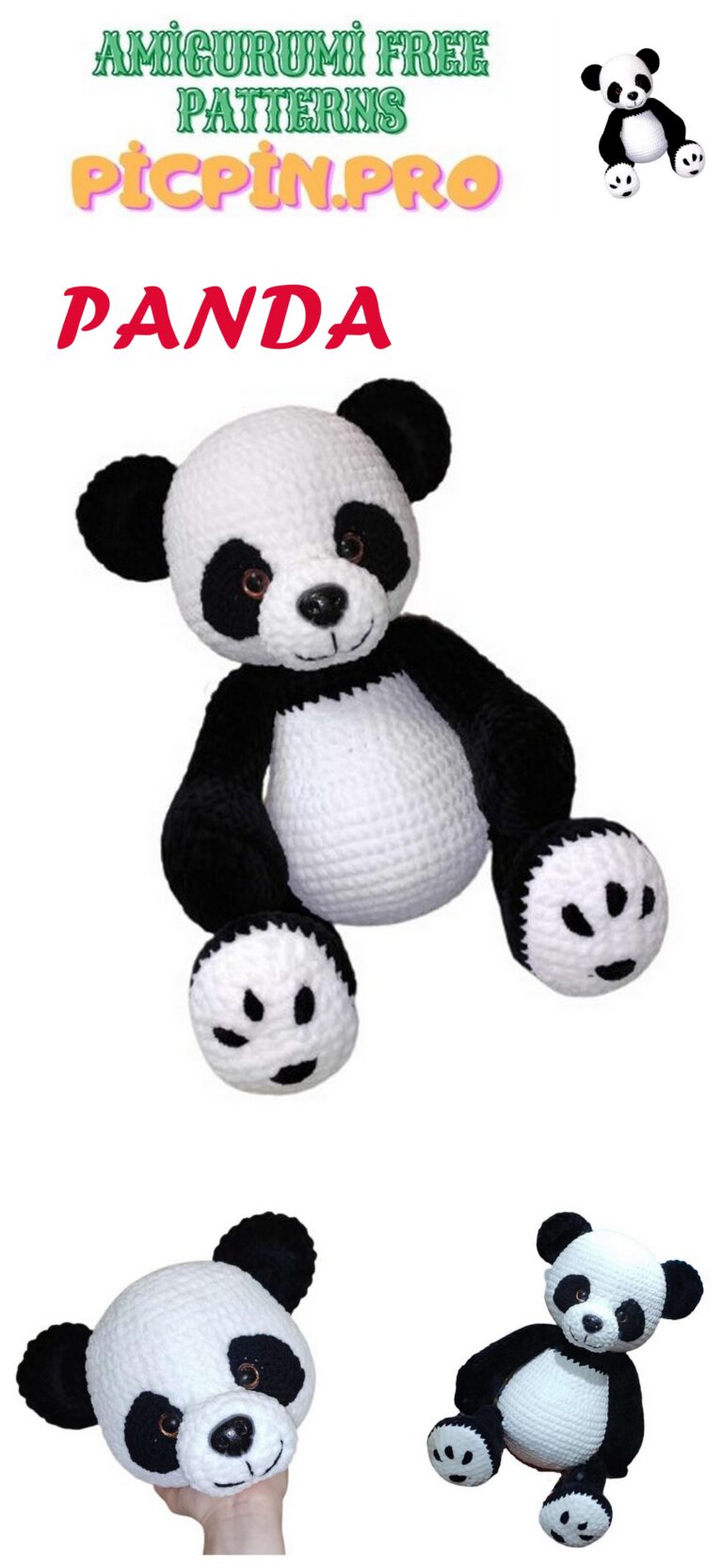 Amigurumi Velvet Big Cute Panda Free Crochet Pattern – Amigurumi ...