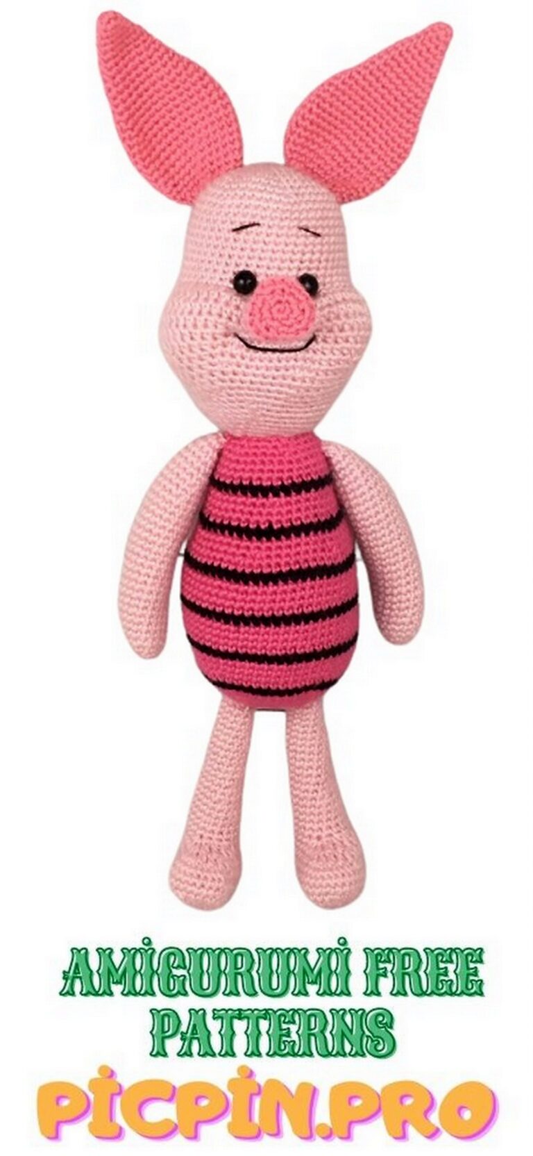 Cartoon Character Piglet Amigurumi Free Crochet Pattern