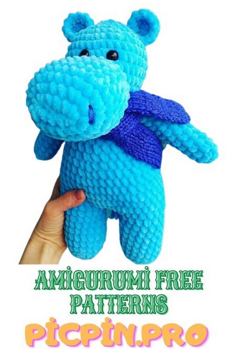 Velvet with Rope Hippo Amigurumi Free Crochet Pattern