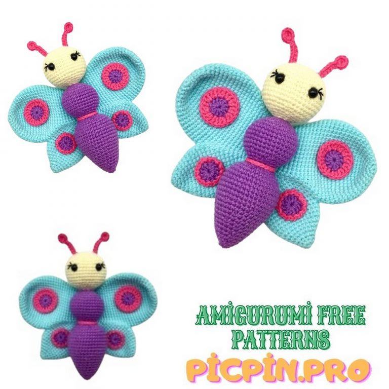 Cute Butterfly Amigurumi Free Pattern
