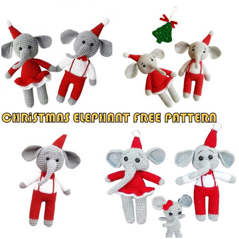 Christmas Elephant Amigurumi Free Pattern